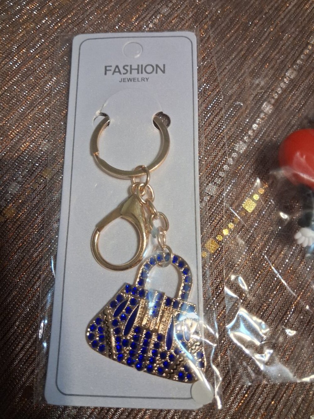 Blue purse charm chain